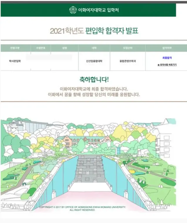 튜나편입 수강생 합격증