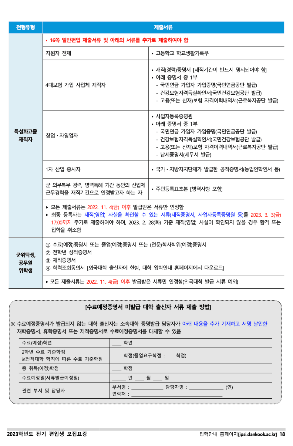 단국대 편입요강 2023 살펴봐요! [파일첨부] · 8 [서류 제출] · 자료 이미지 19
