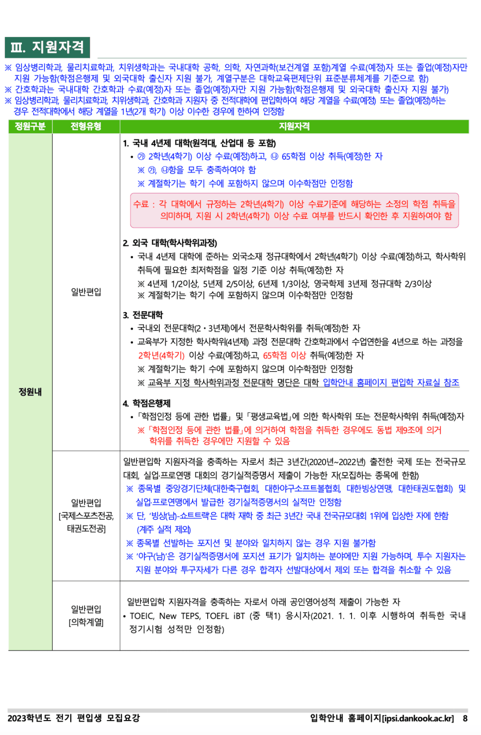 단국대 천안 편입요강 2023 살펴봐요! [파일첨부] · 자료 이미지 10