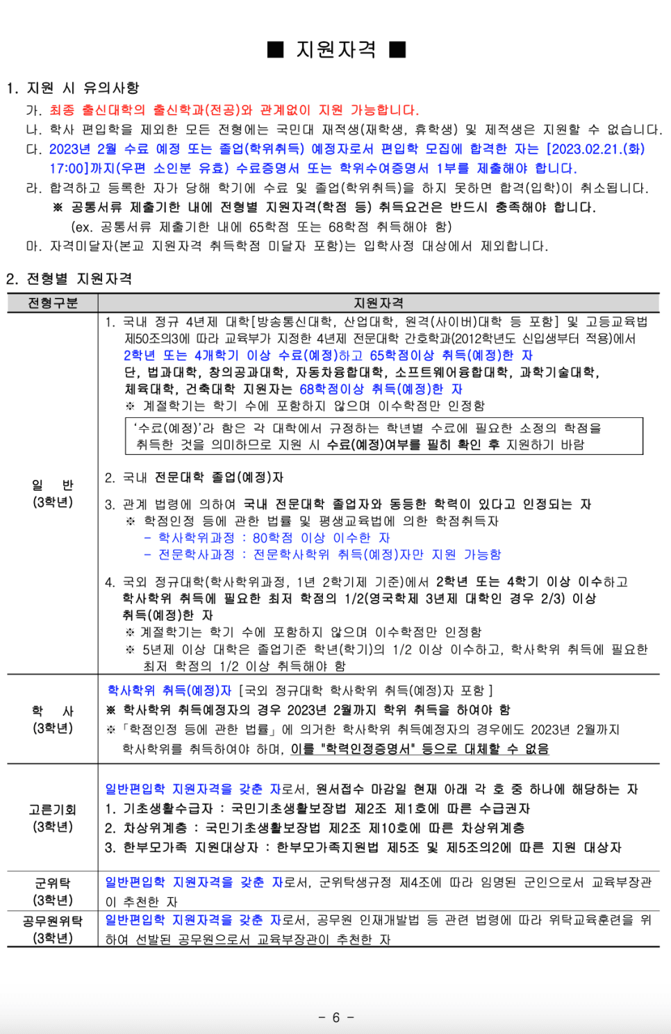 2023학년도 국민대 편입요강 알아봐요! · 9. [서류 제출] · 자료 이미지 7
