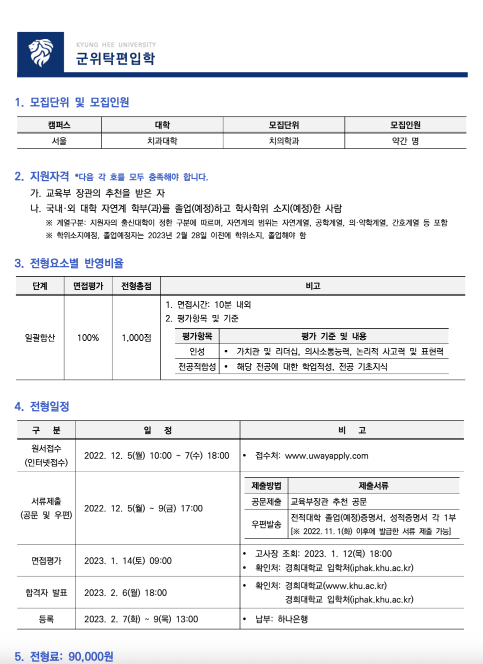 2023년 경희대 편입요강 한눈에 보기! · [제출 서류] · 자료 이미지 29