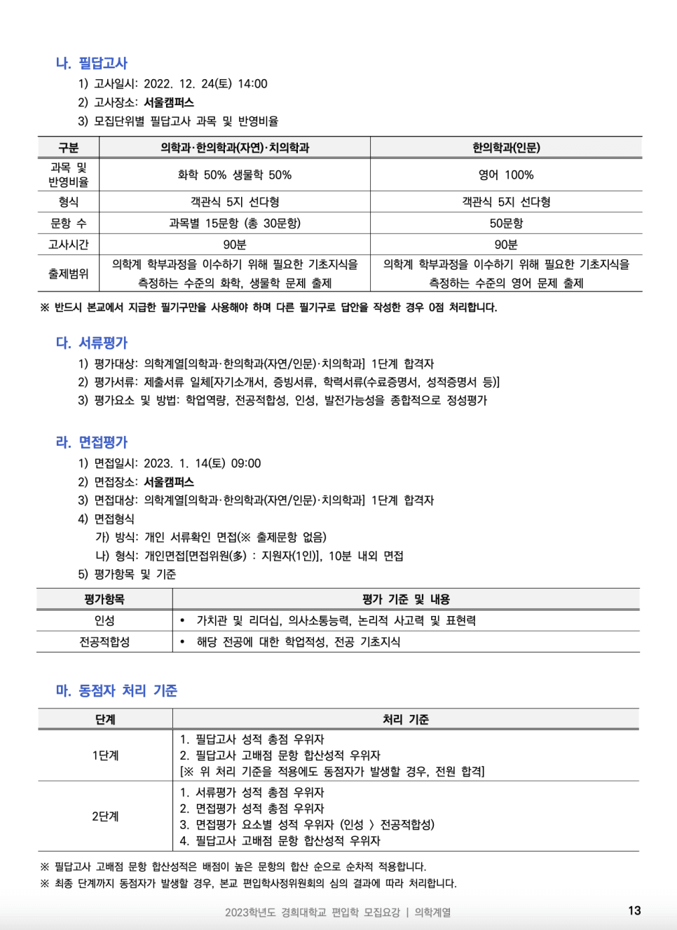 2023년 경희대 편입요강 한눈에 보기! · [제출 서류] · 자료 이미지 15