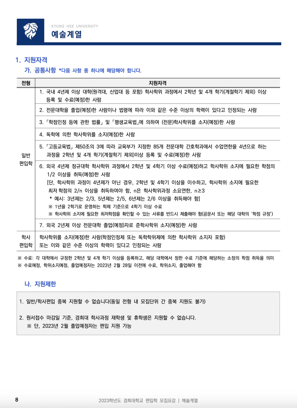 2023년 경희대 편입요강 한눈에 보기! · [제출 서류] · 자료 이미지 10