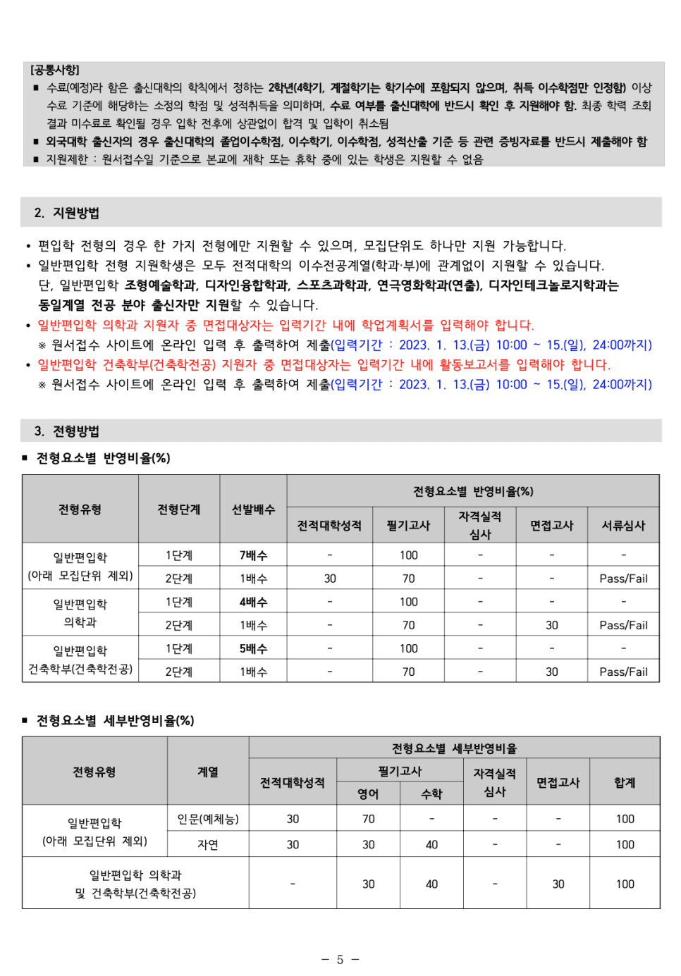 인하대 편입요강 2023 알아봐요! · 자료 이미지 7