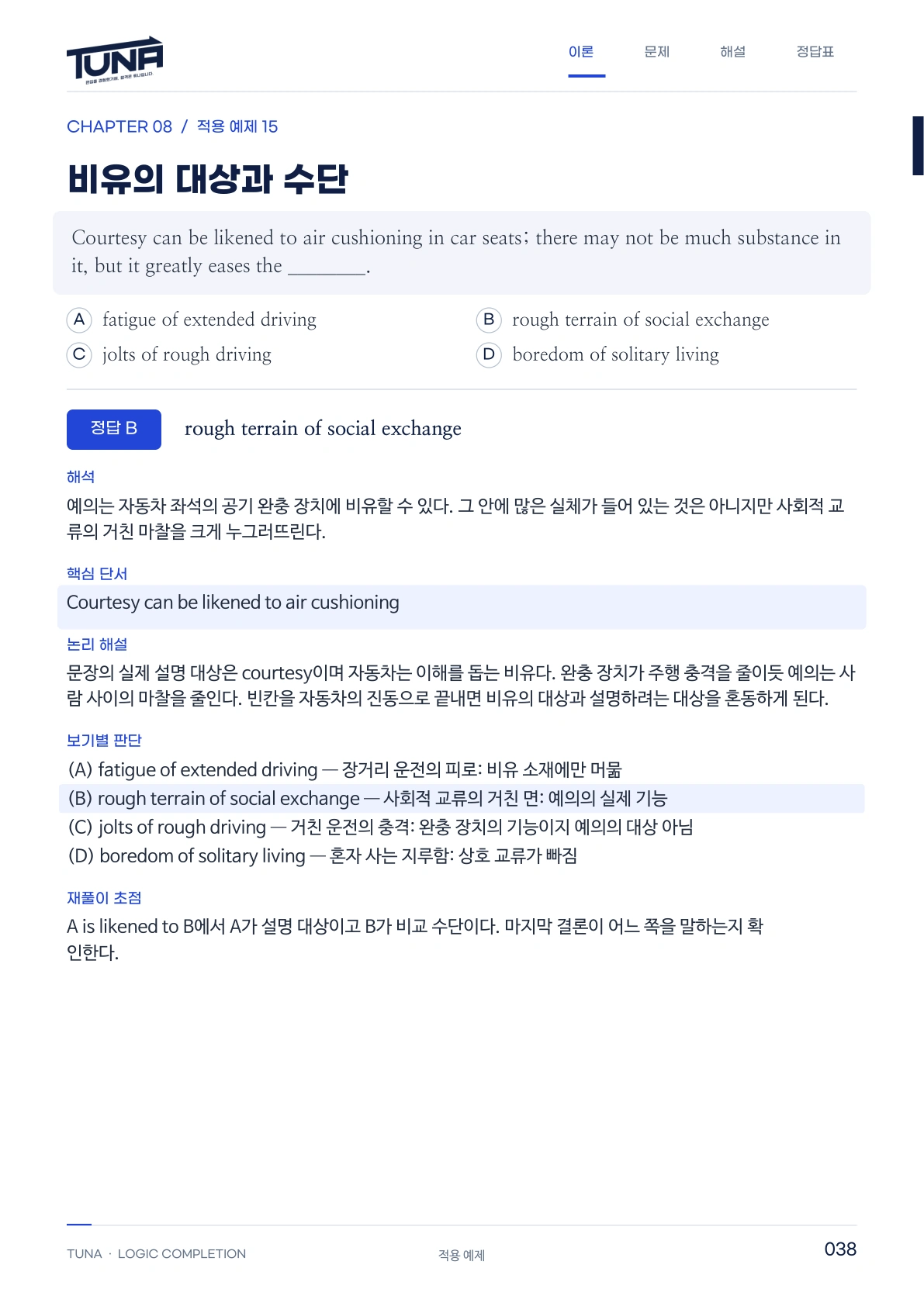 적용 예제 38쪽 · 선택지까지 함께 제시