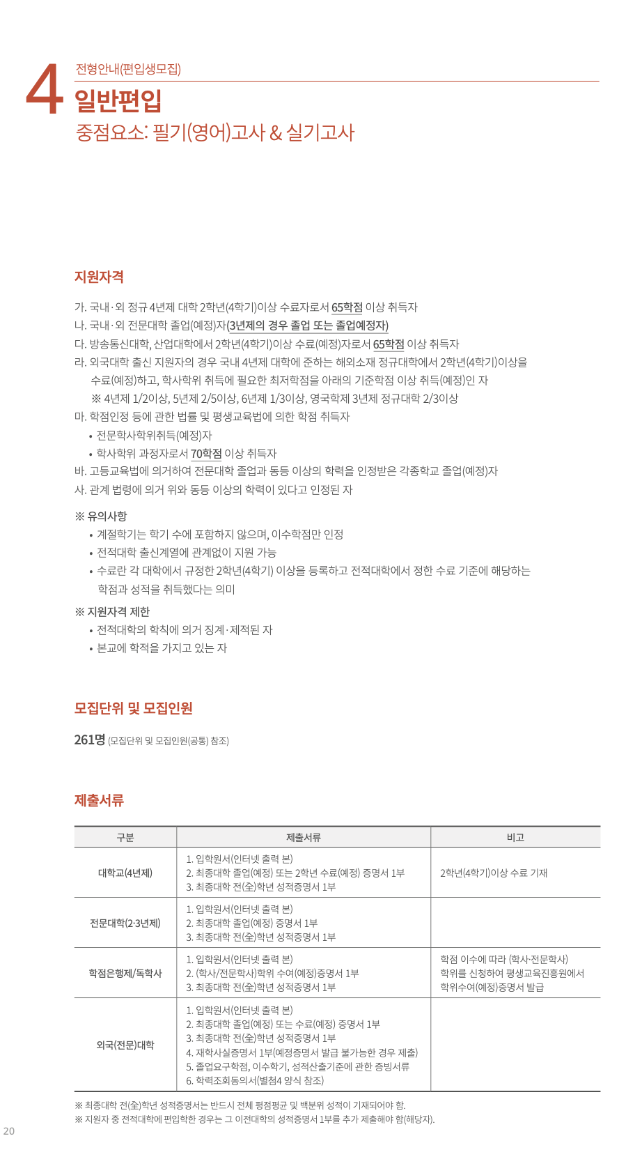수원대 편입요강 2024학년도
