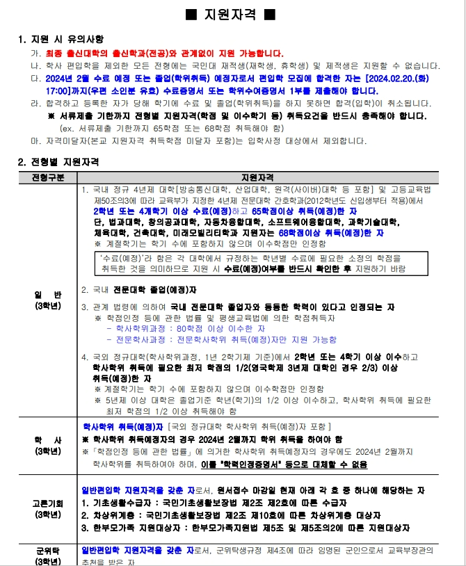 식품영양학과 편입