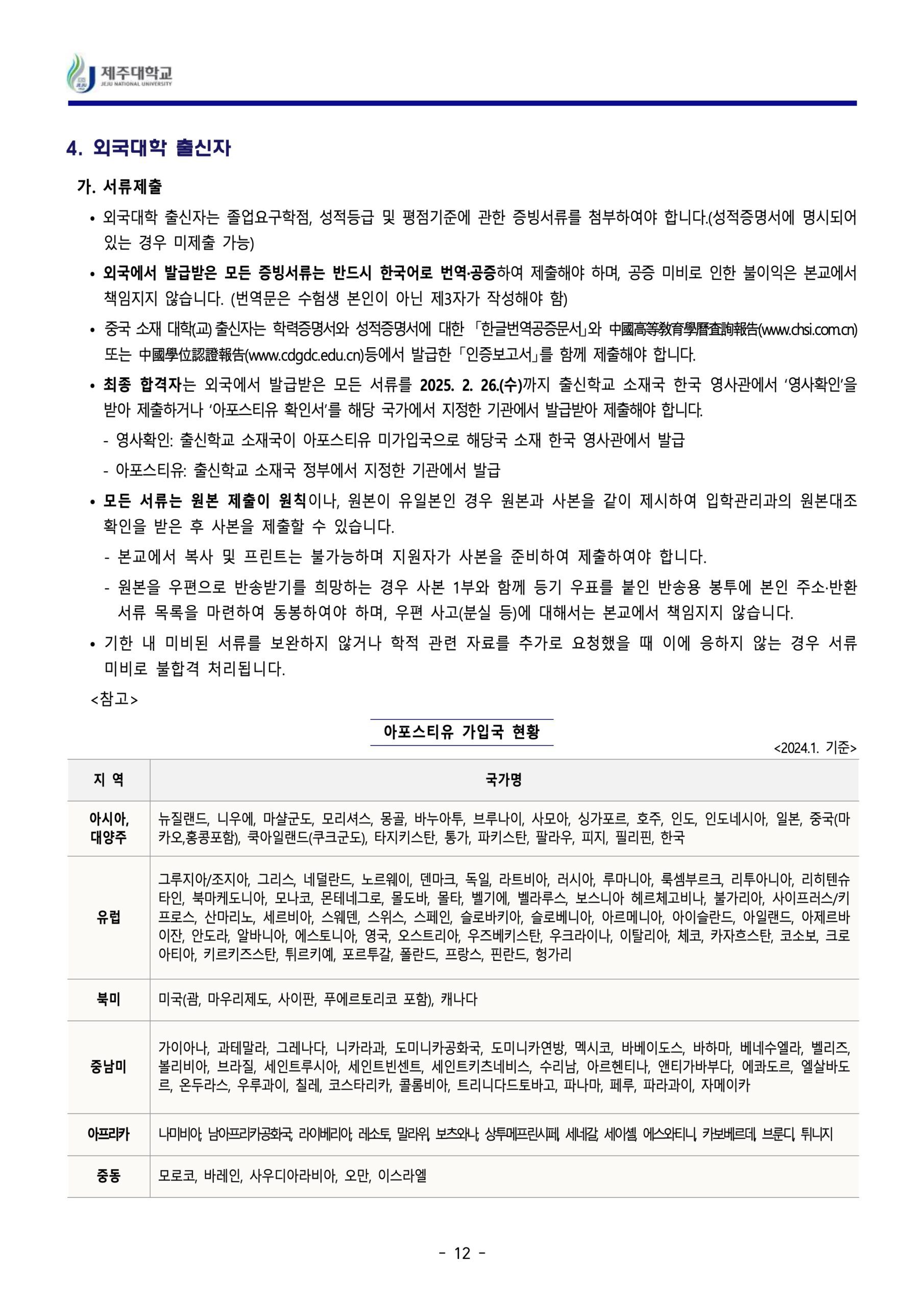 2024 제주대 편입요강