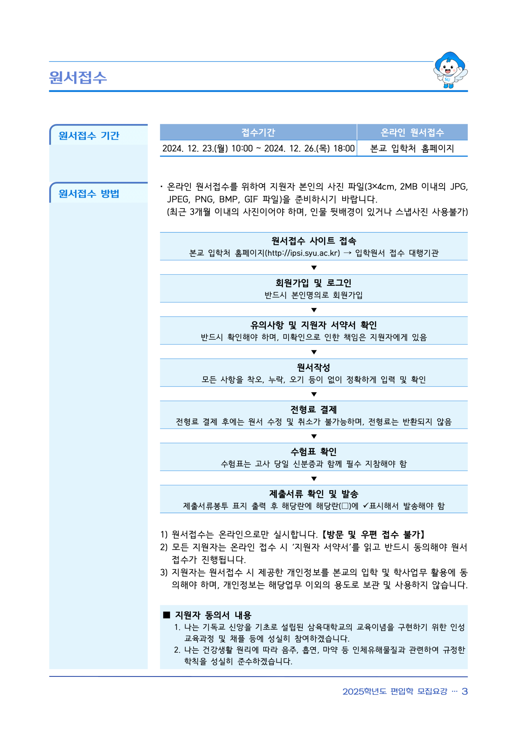 삼육대 편입요강 2025학년도