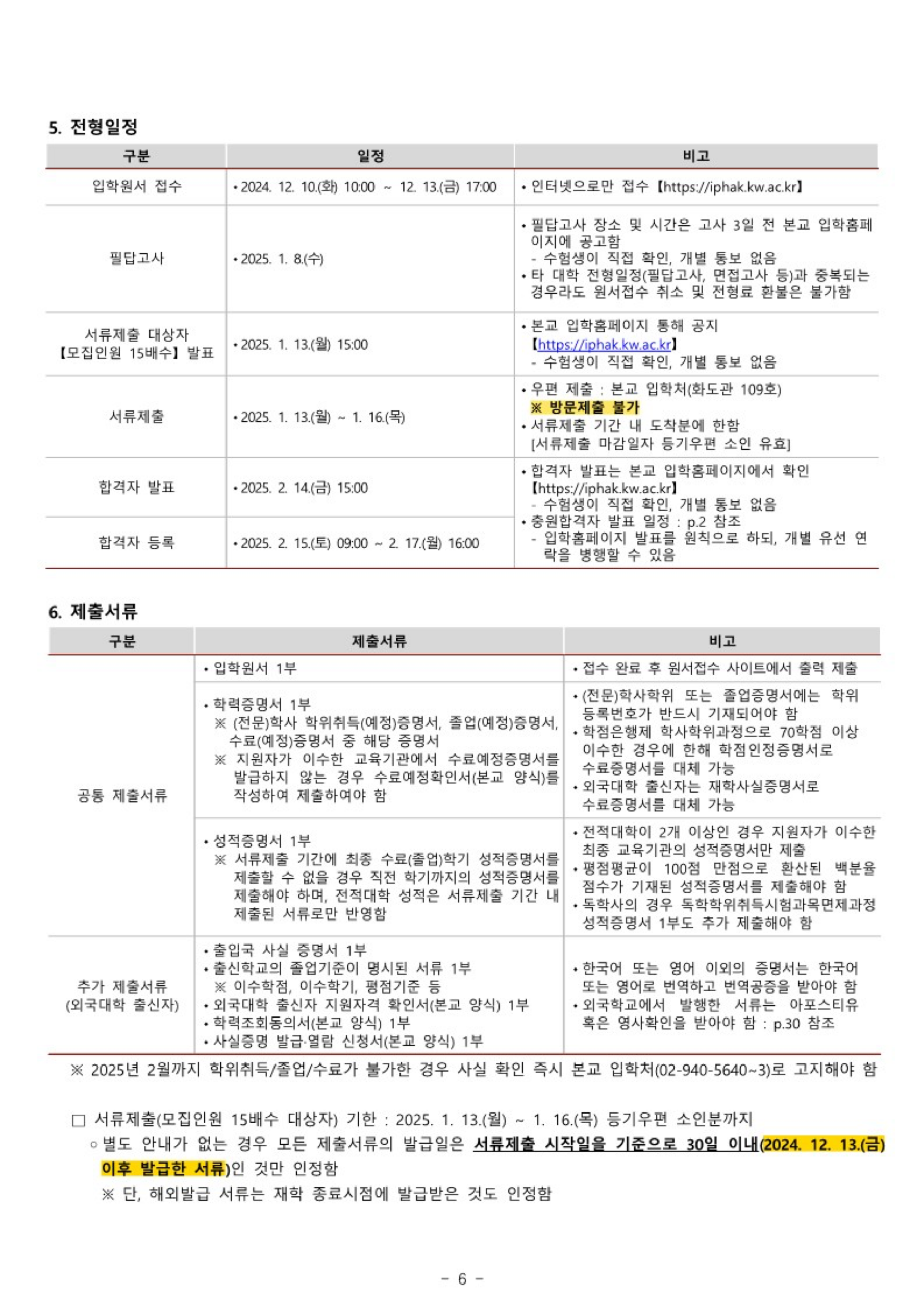 2025 광운대 편입요강