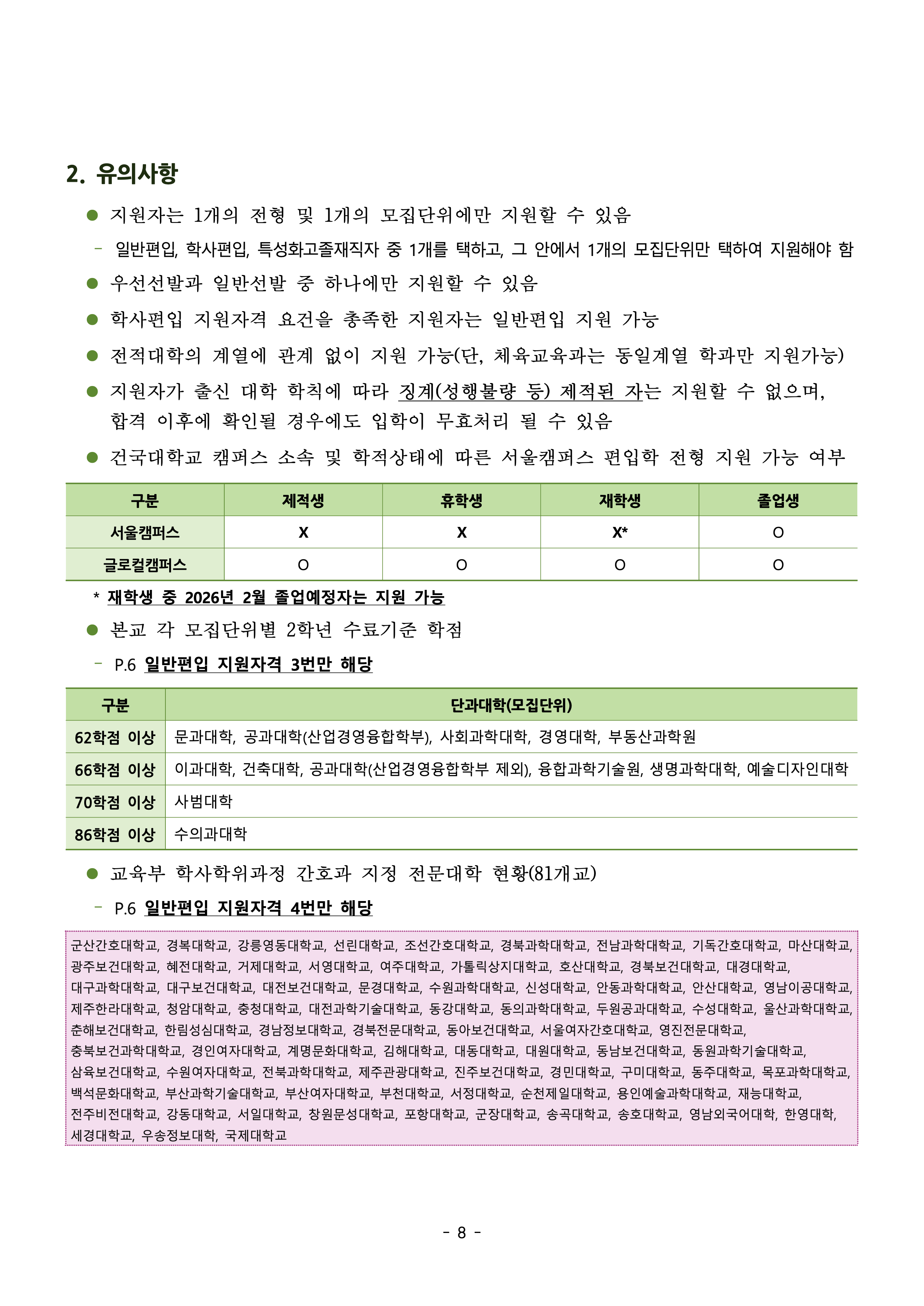 건국대 편입요강 2026학년도