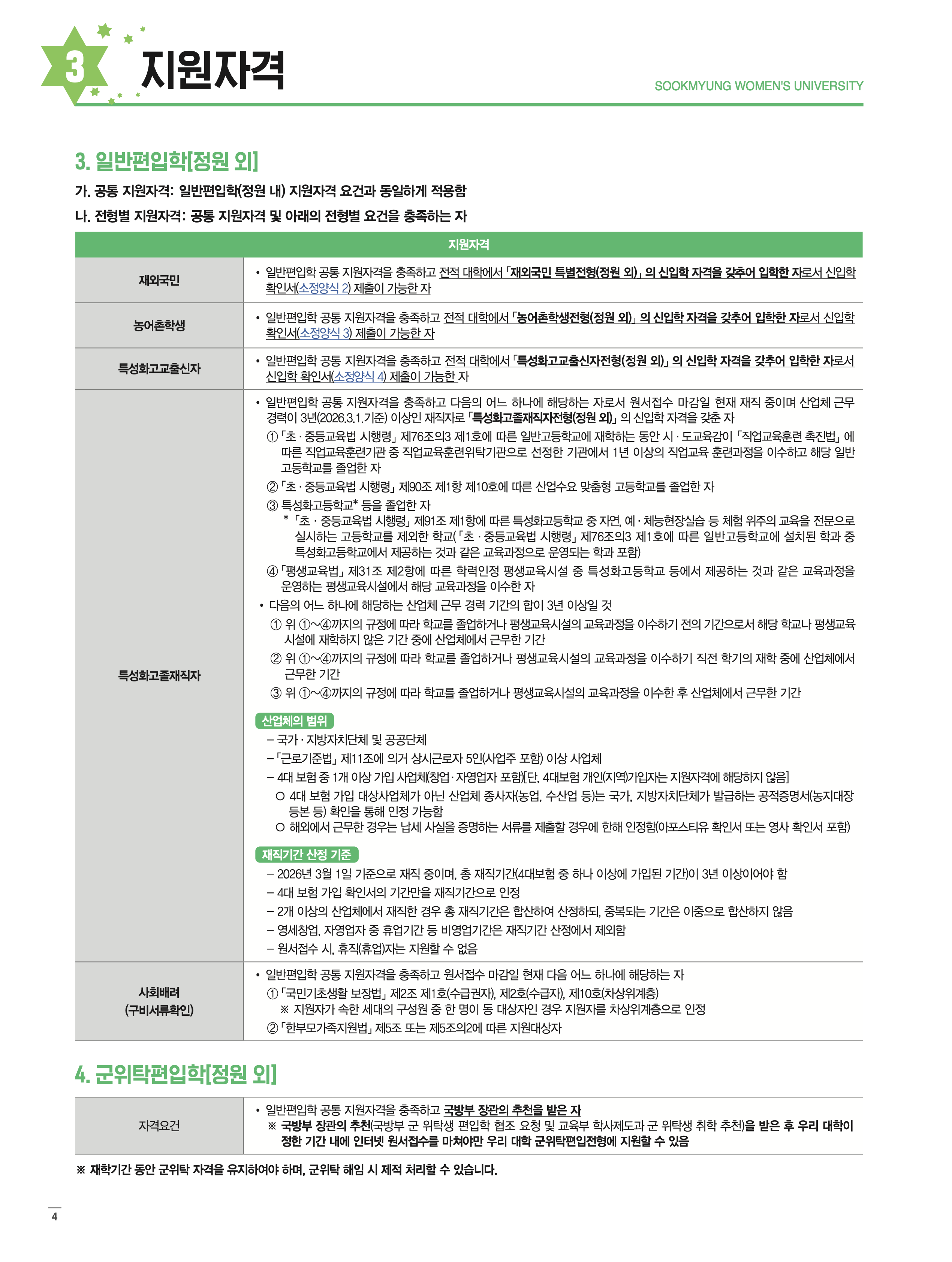 숙명여대 편입요강 2026학년도
