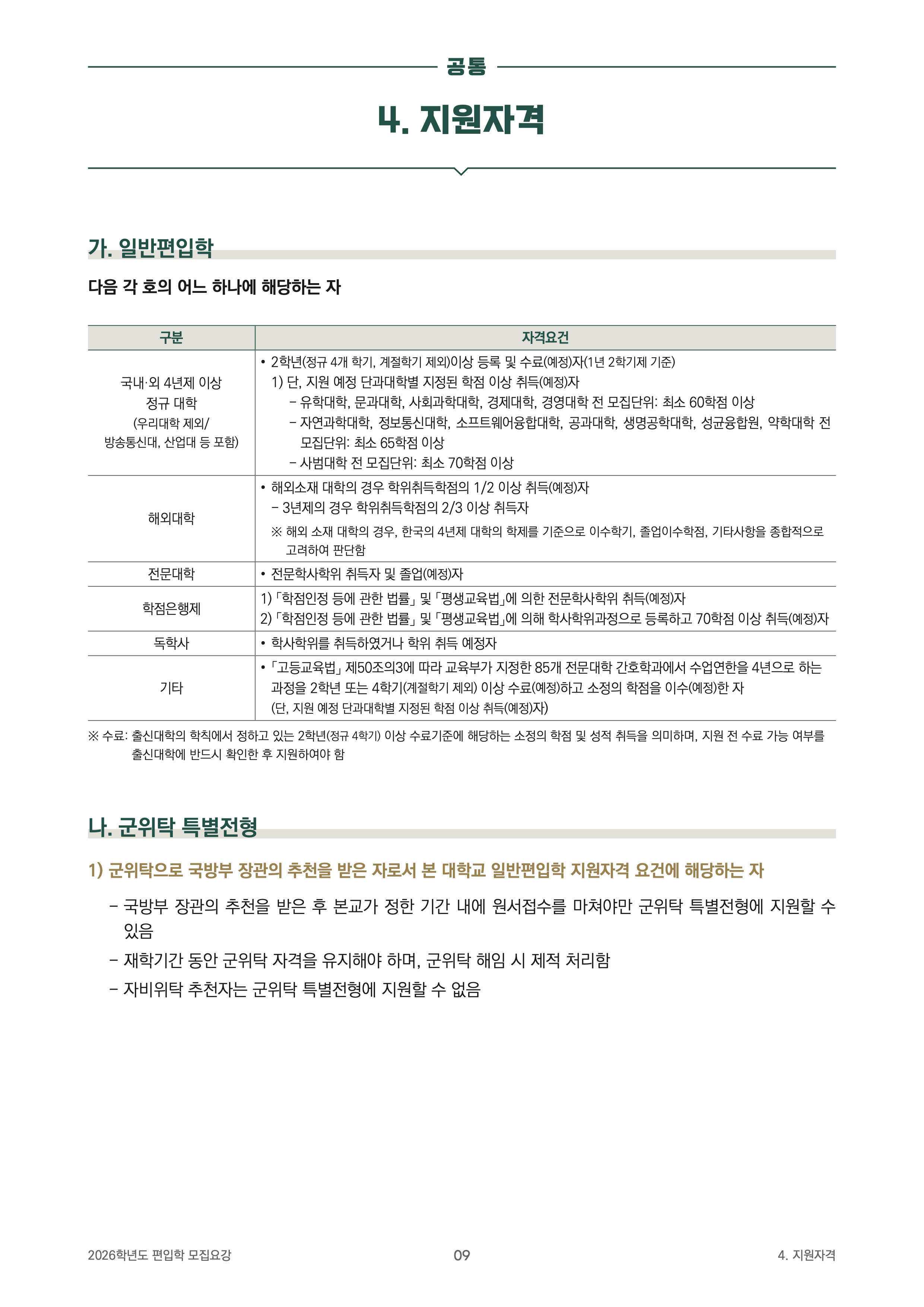 성균관대 편입요강