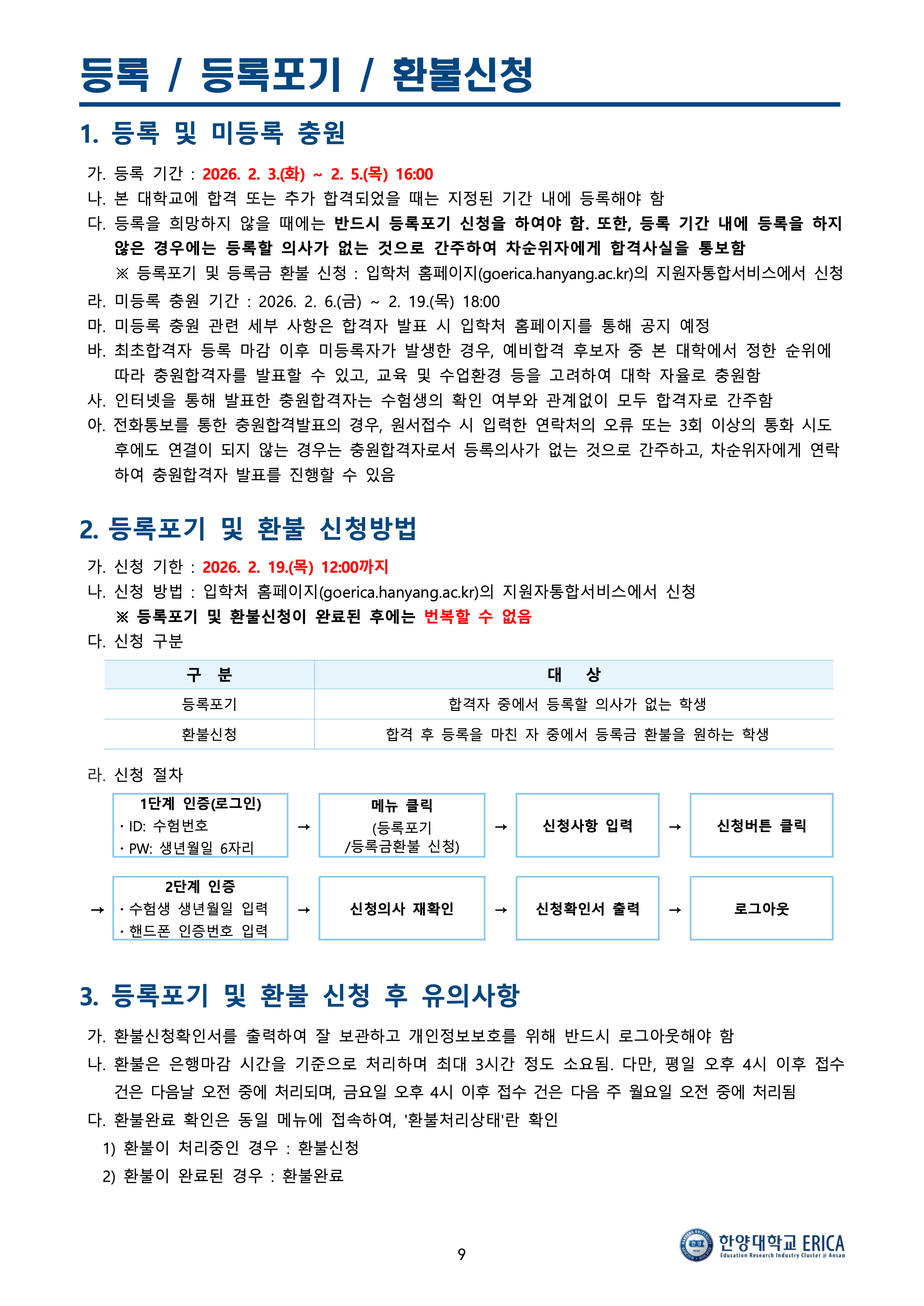 한양대 에리카 편입요강
