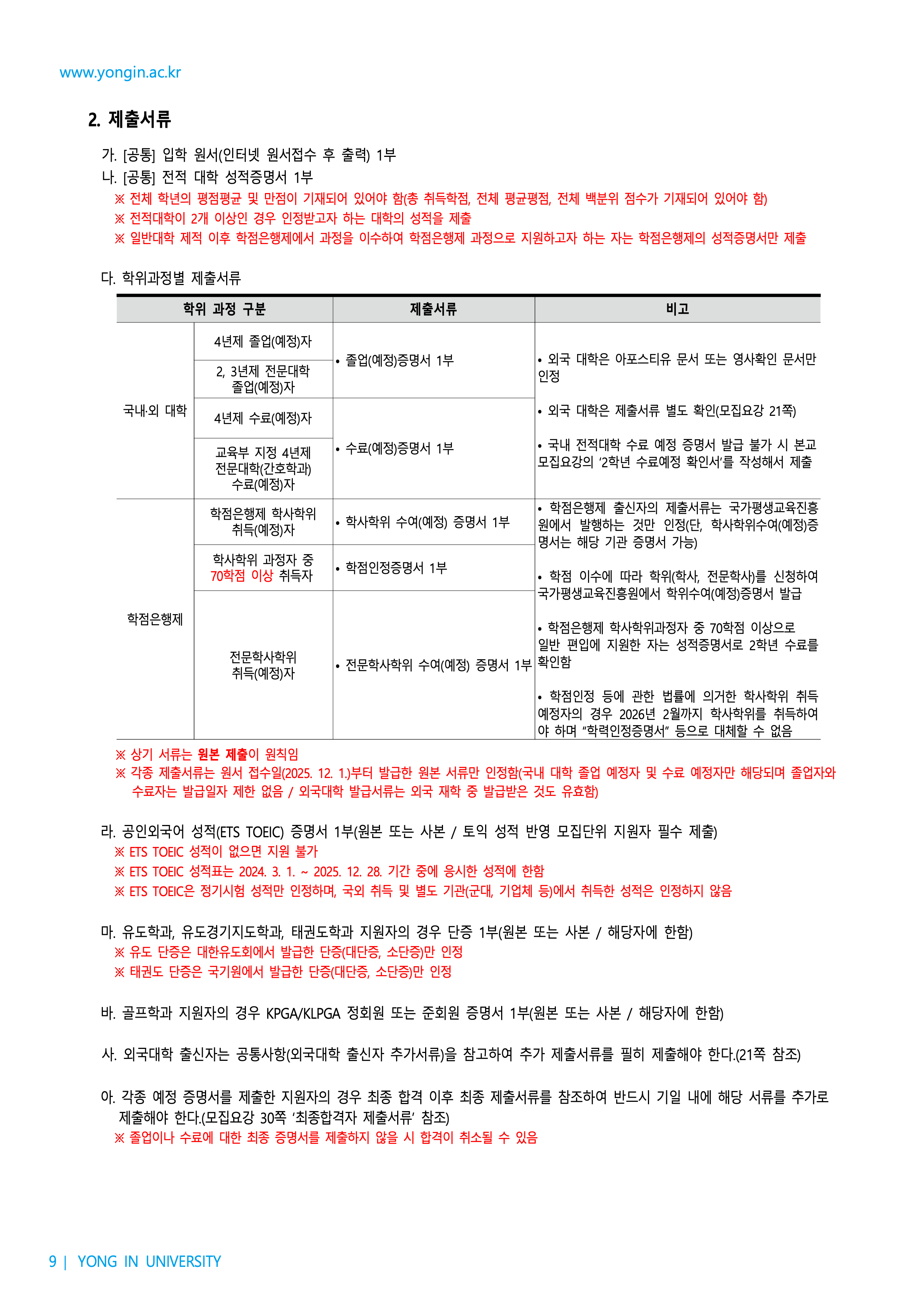 용인대 편입