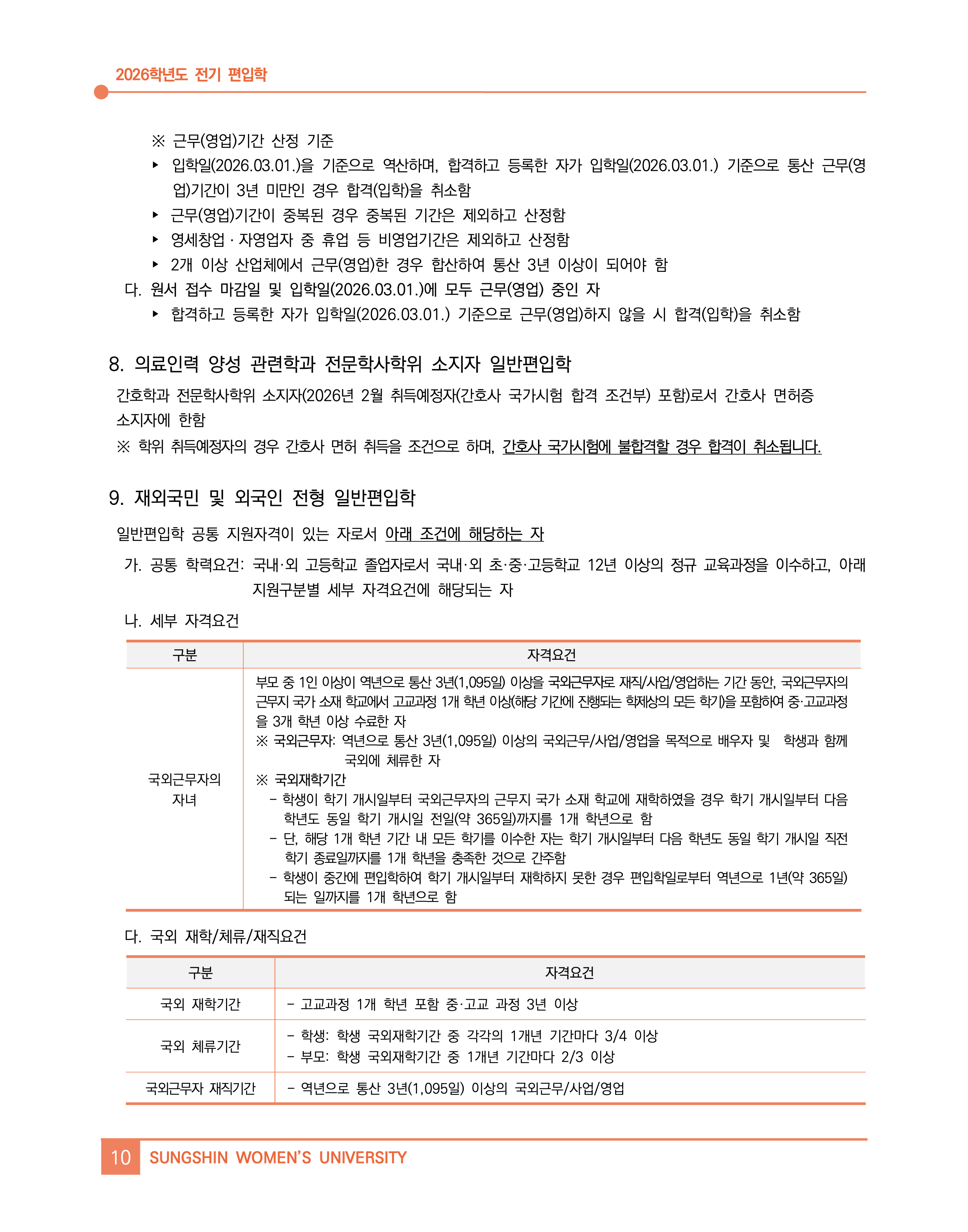 성신여대 편입요강
