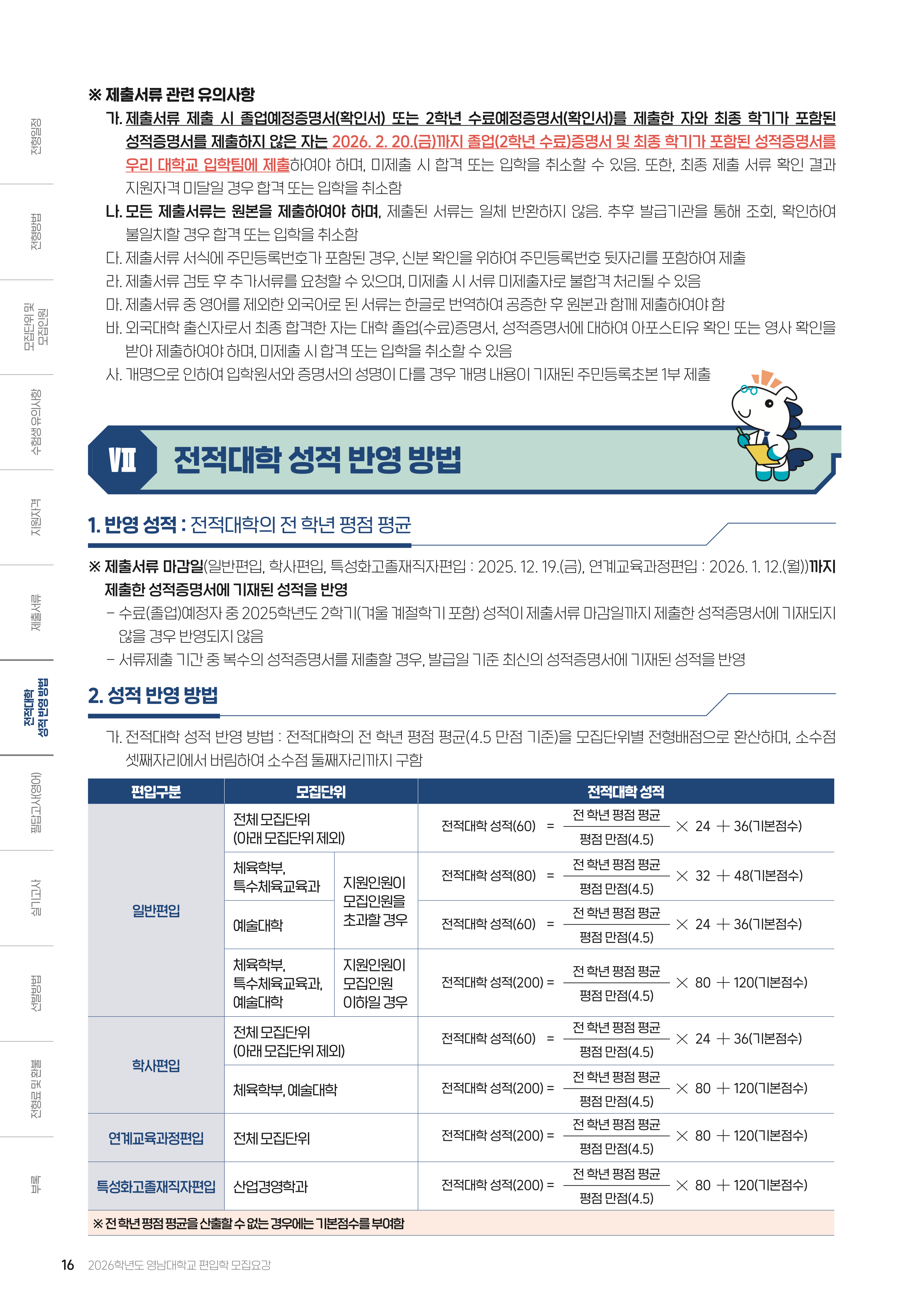 제주대 편입요강