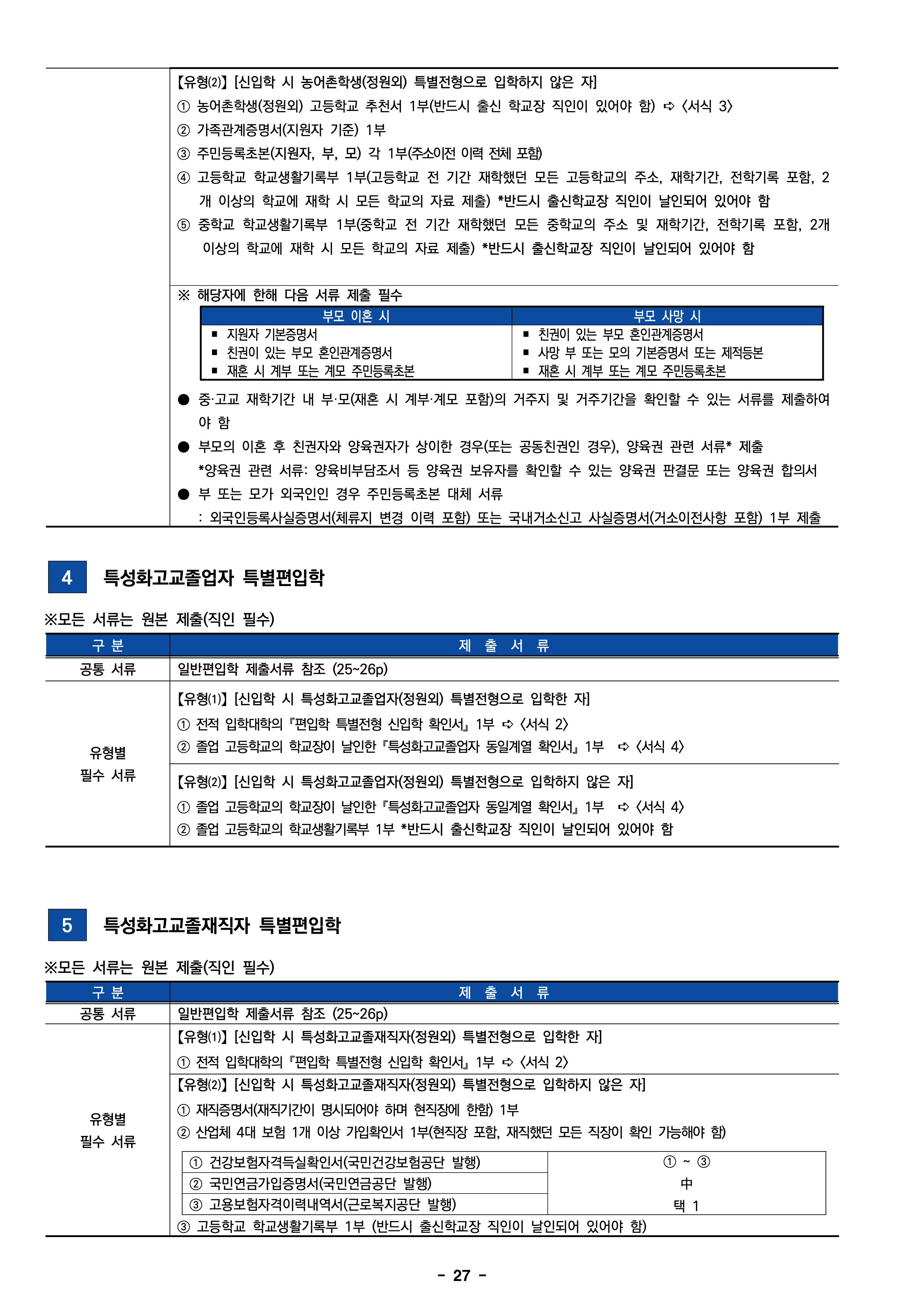 한성대 편입요강