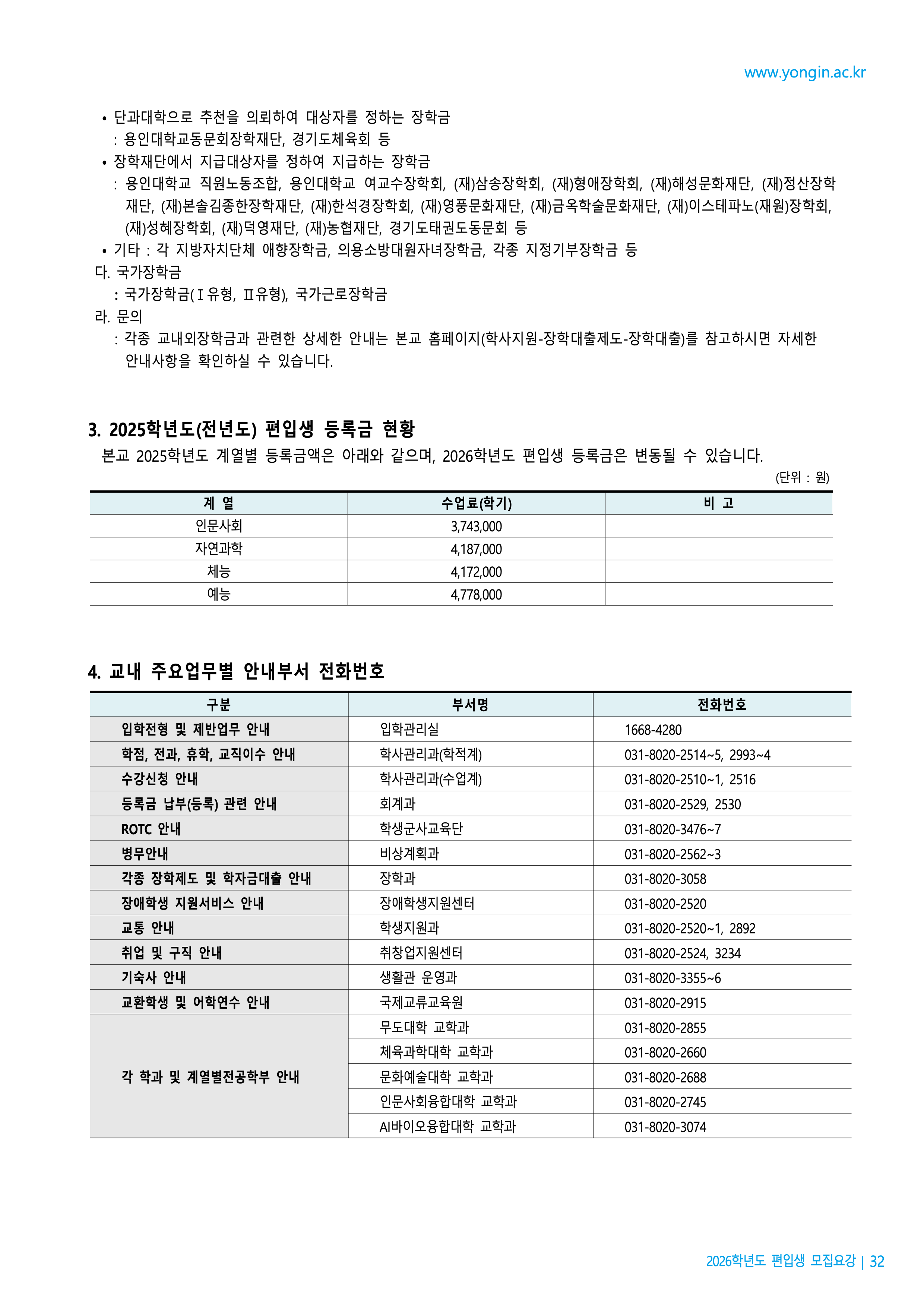 용인대 편입