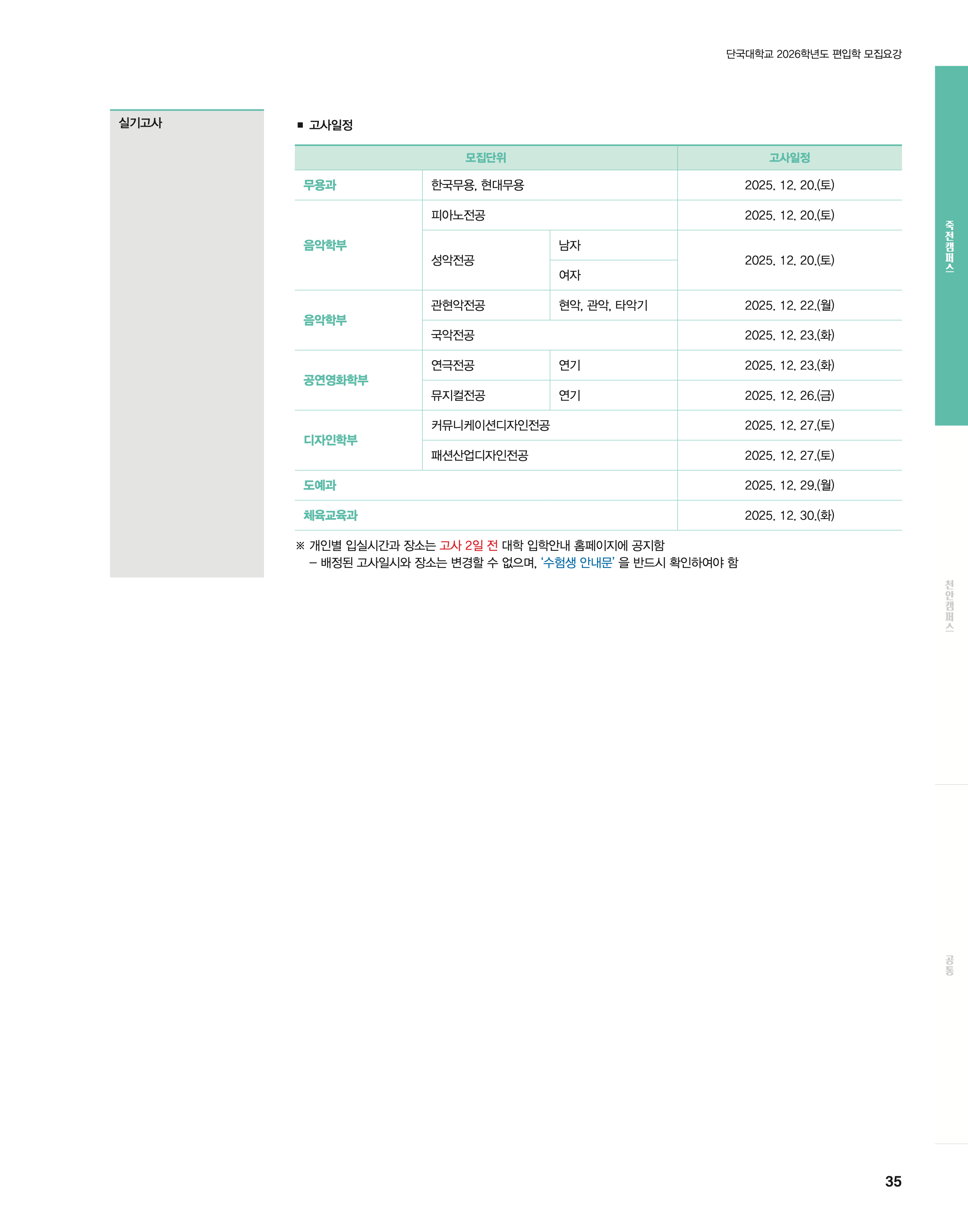 단국대 편입요강