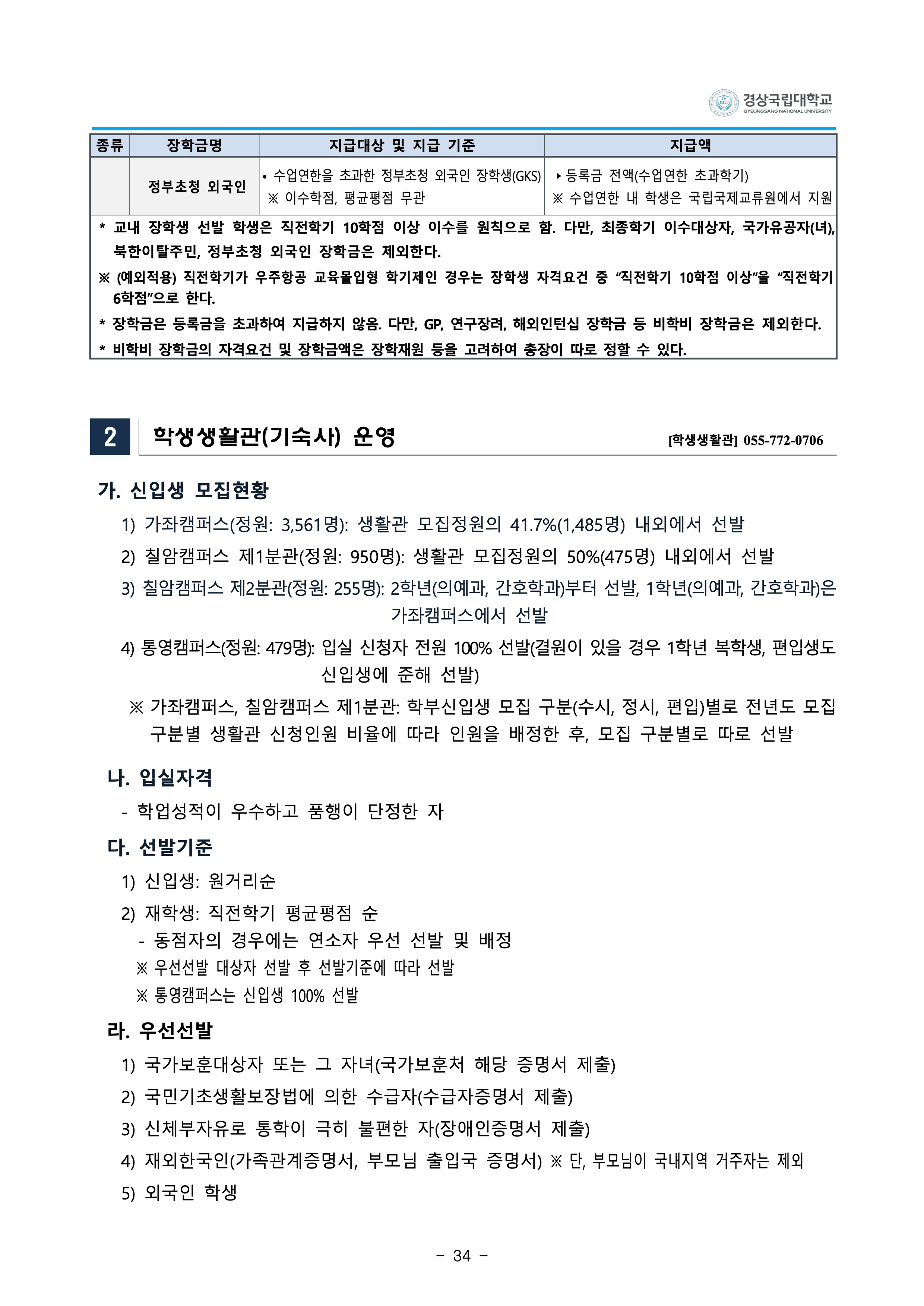 경상국립대 편입요강