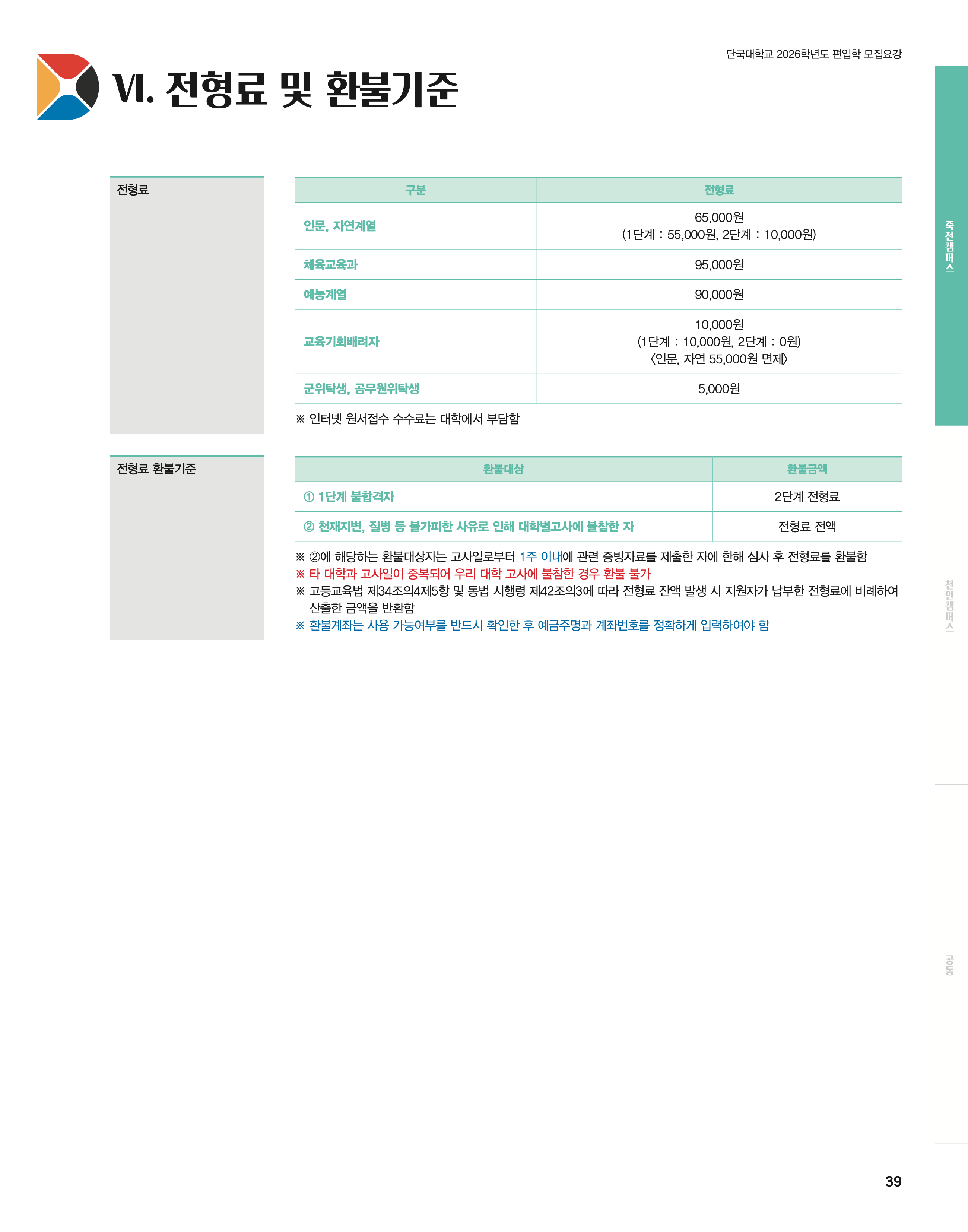 단국대 편입요강