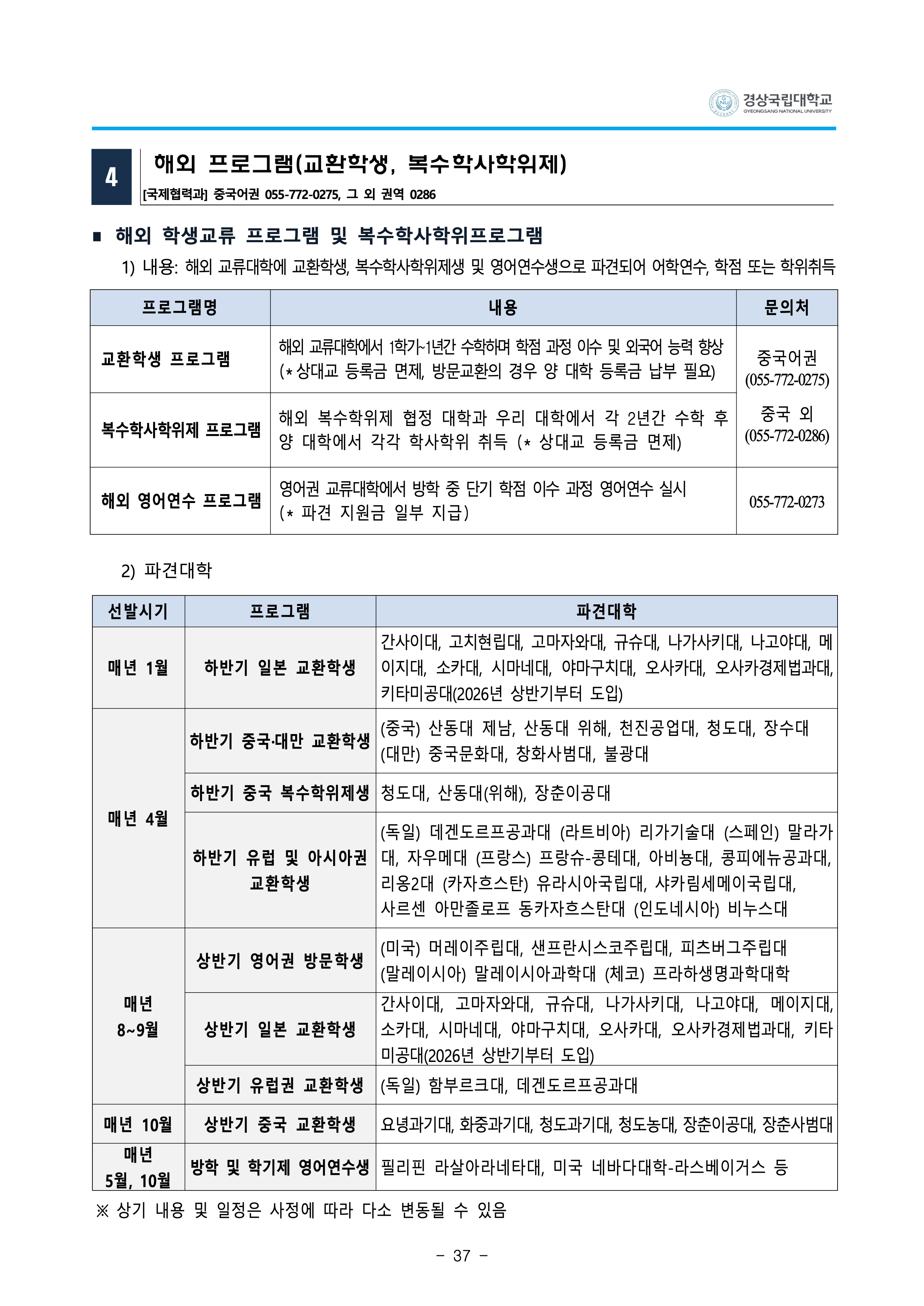 경상국립대 편입요강