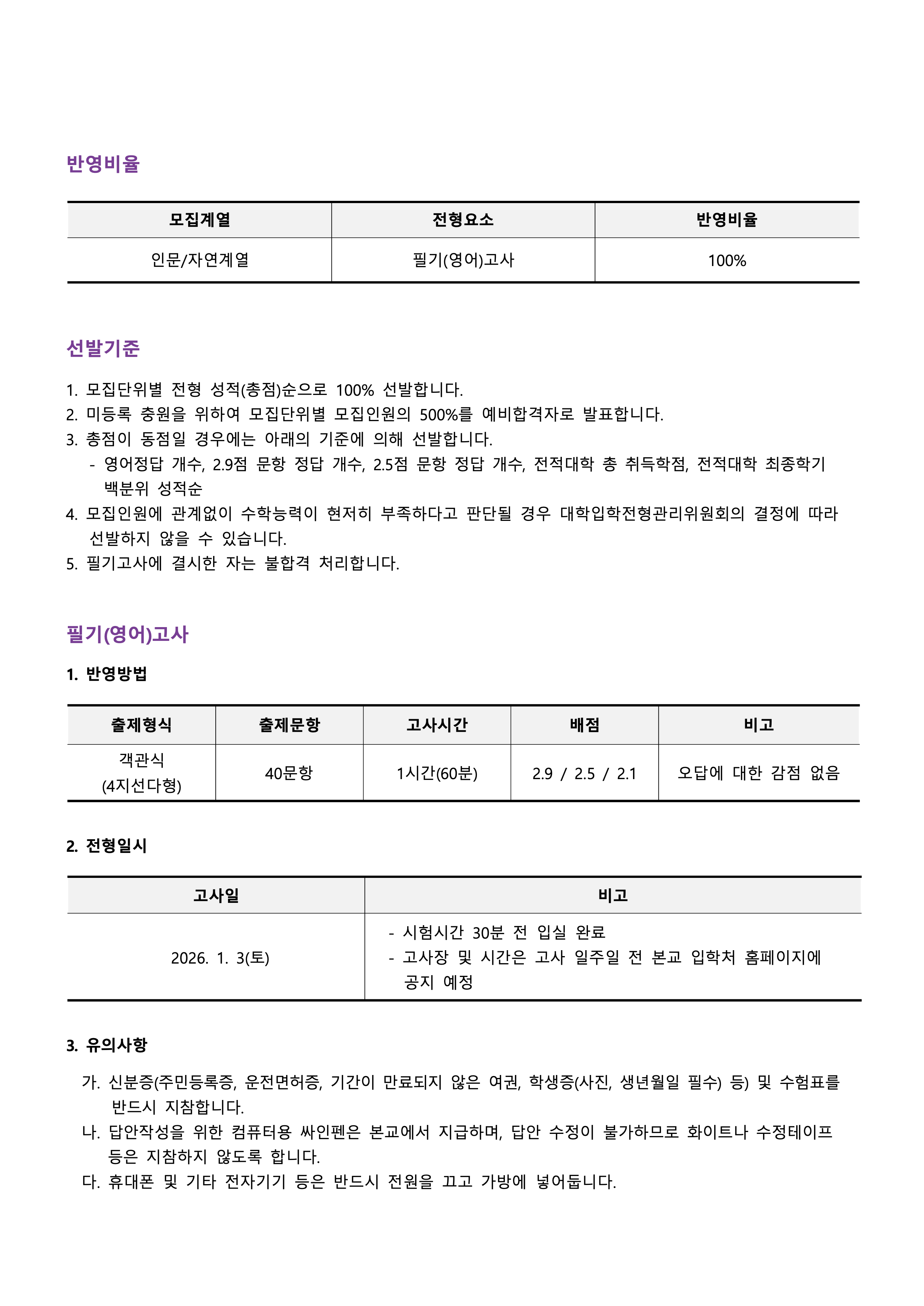 수원대 편입모집요강