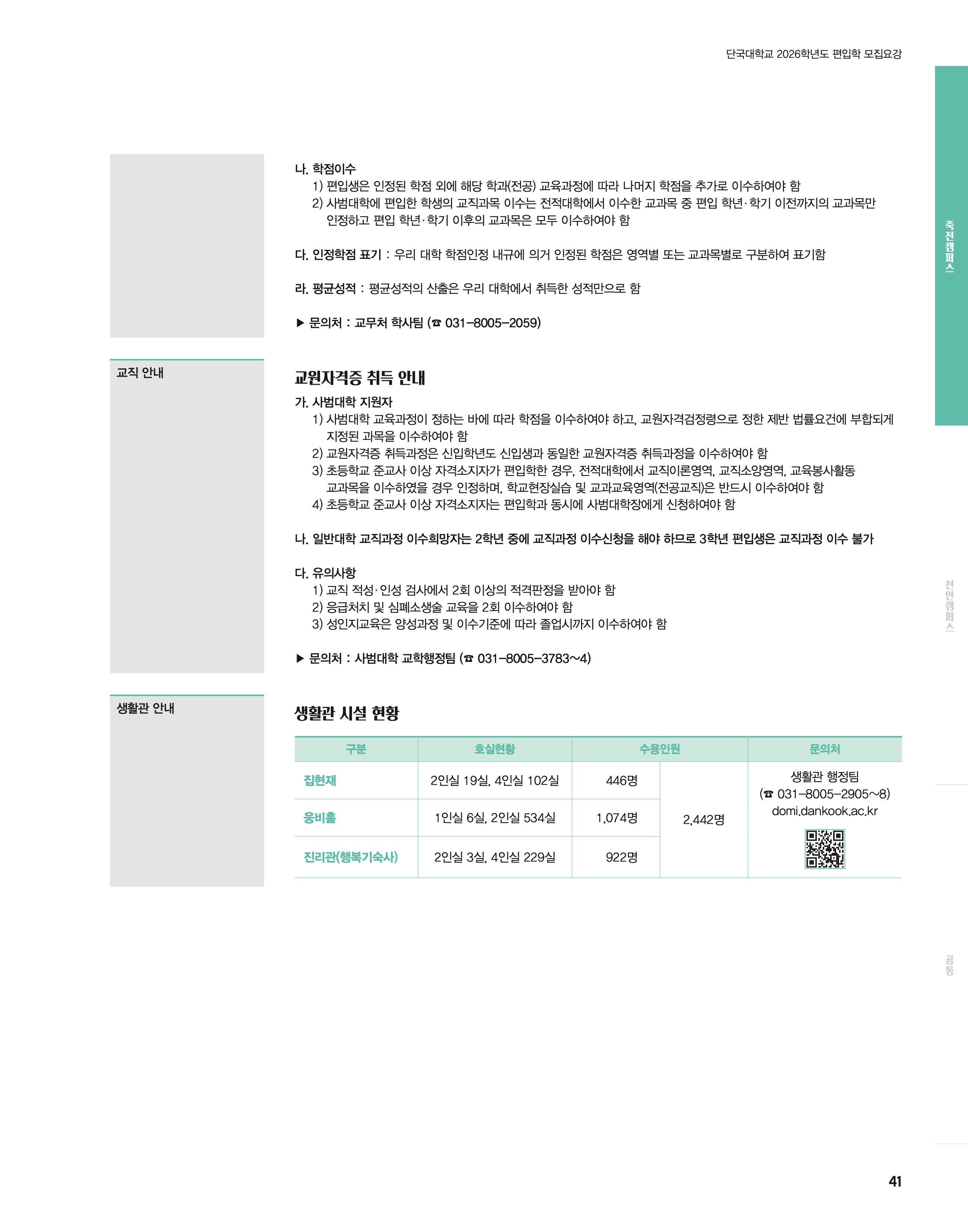 단국대 편입요강