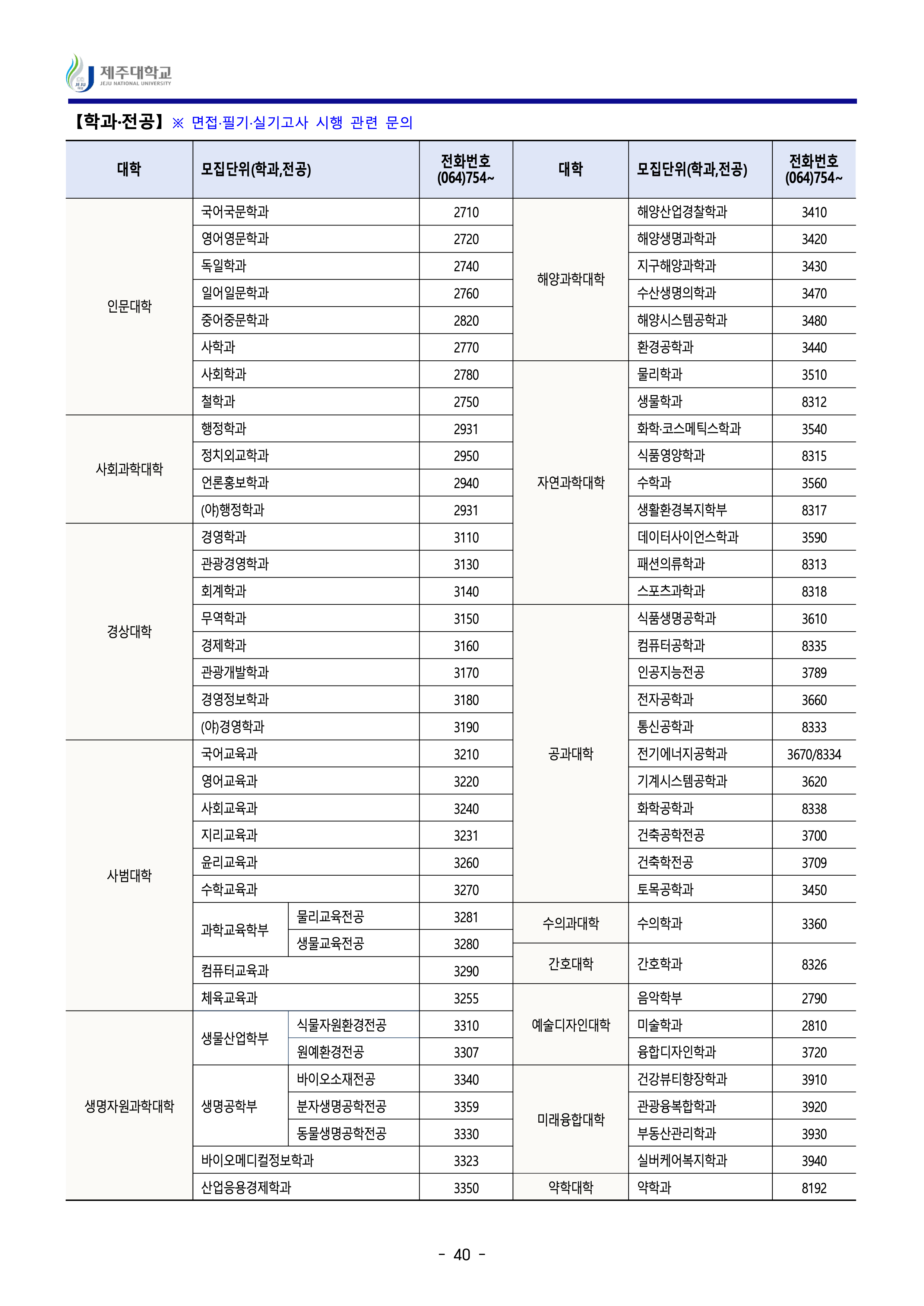 제주대 편입요강
