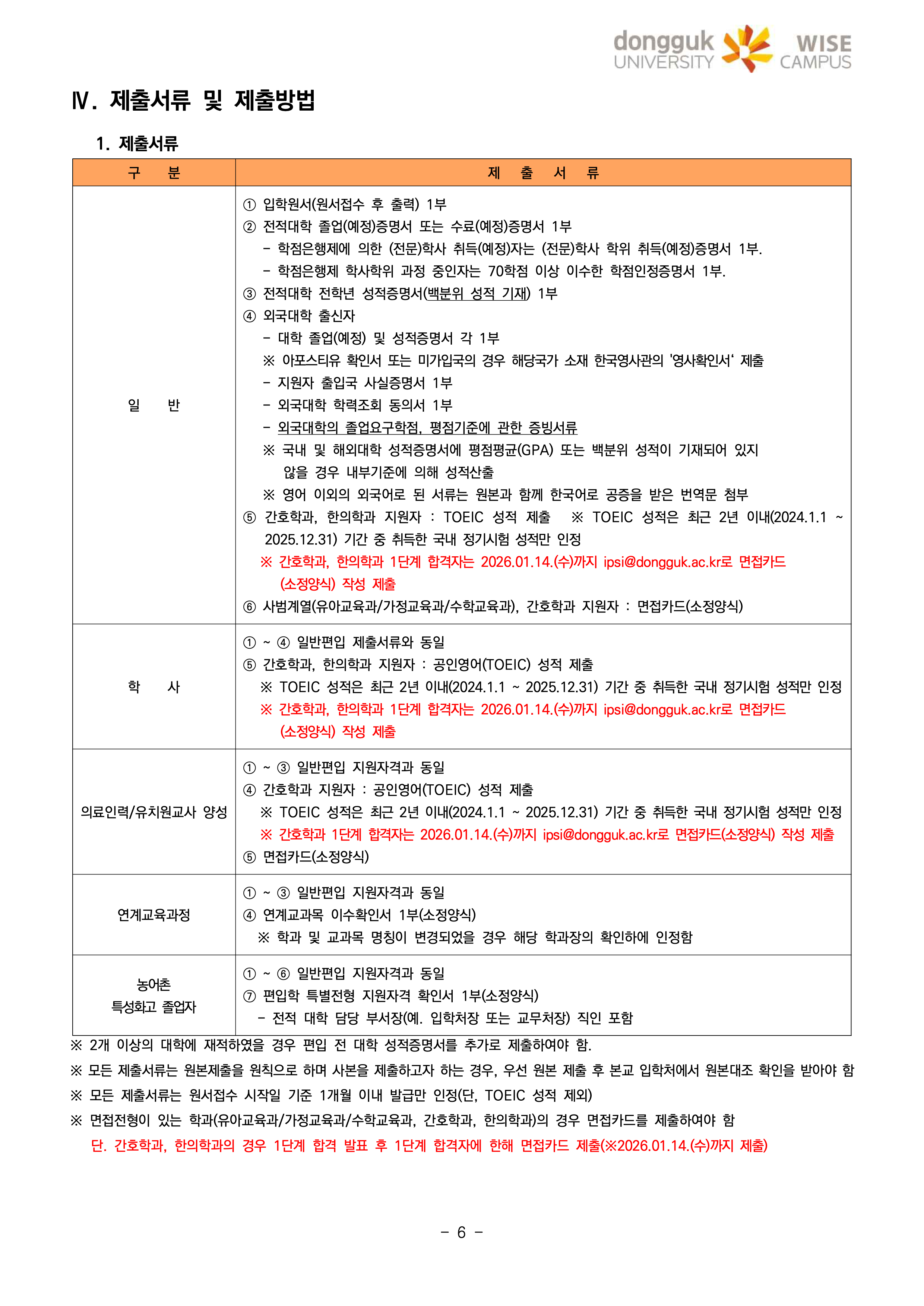 동국대 wise 와이즈 편입