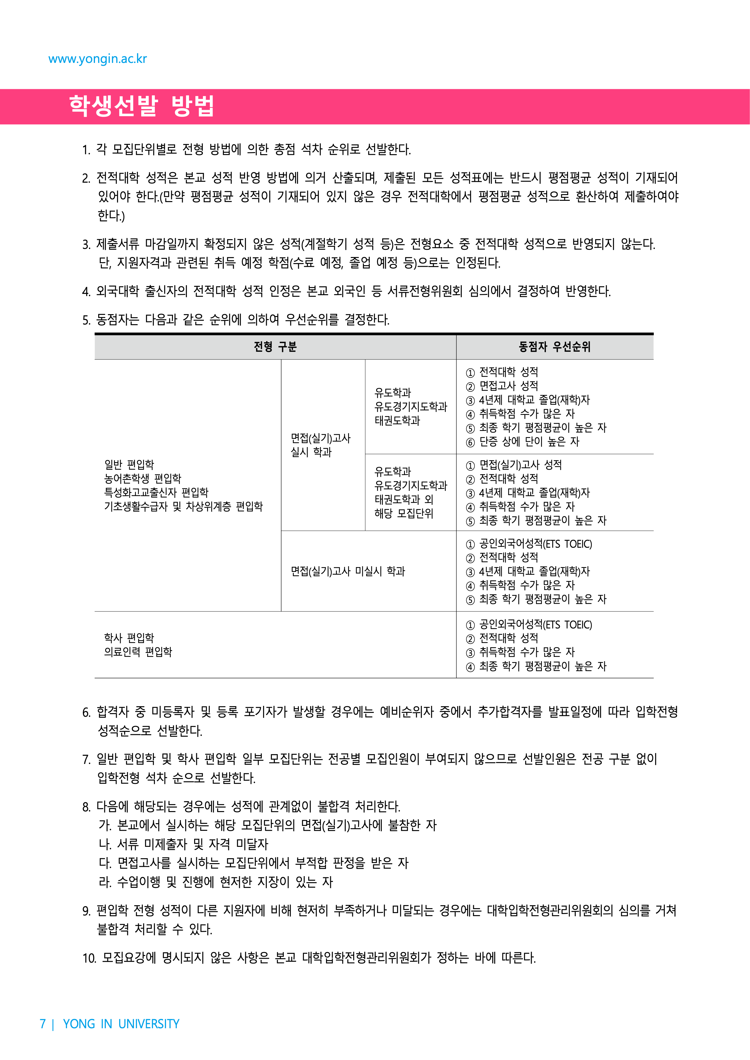 용인대 편입