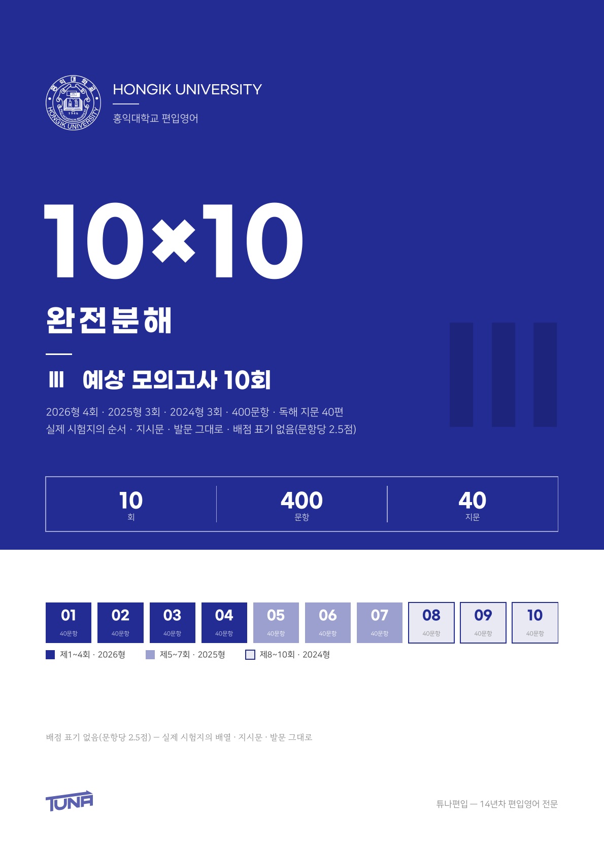 홍익대학교 예상 모의고사 실제 표지