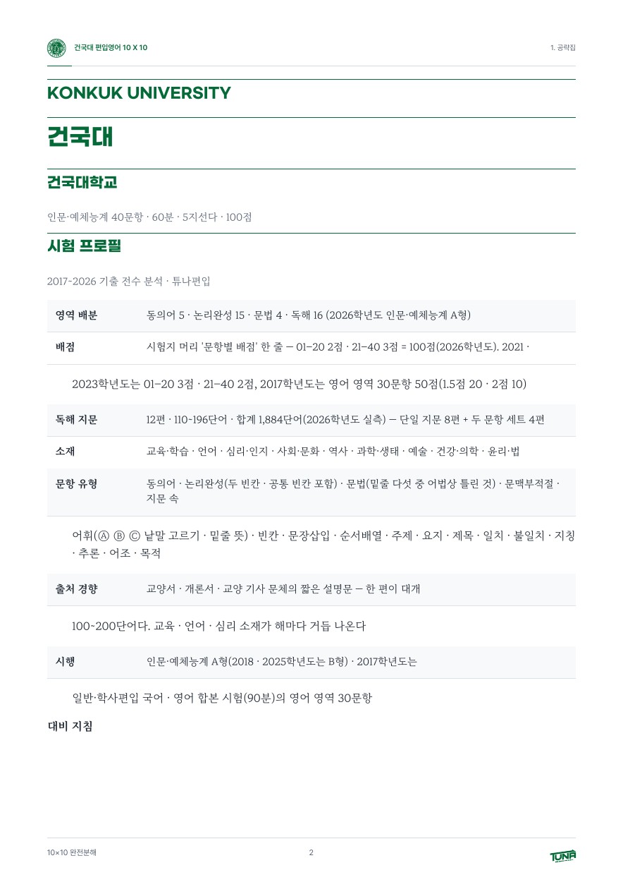 건국대학교 공략집 실제 내지