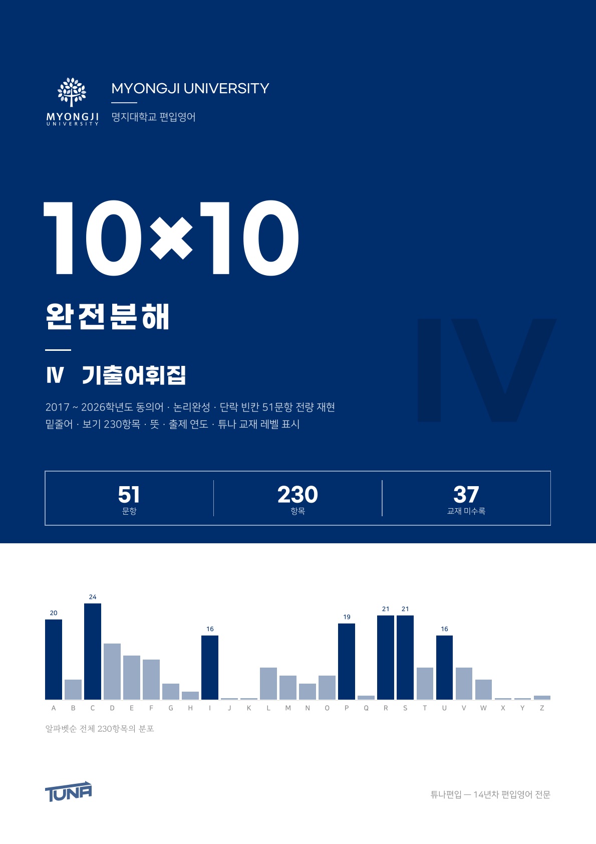 명지대학교 기출어휘집 실제 표지