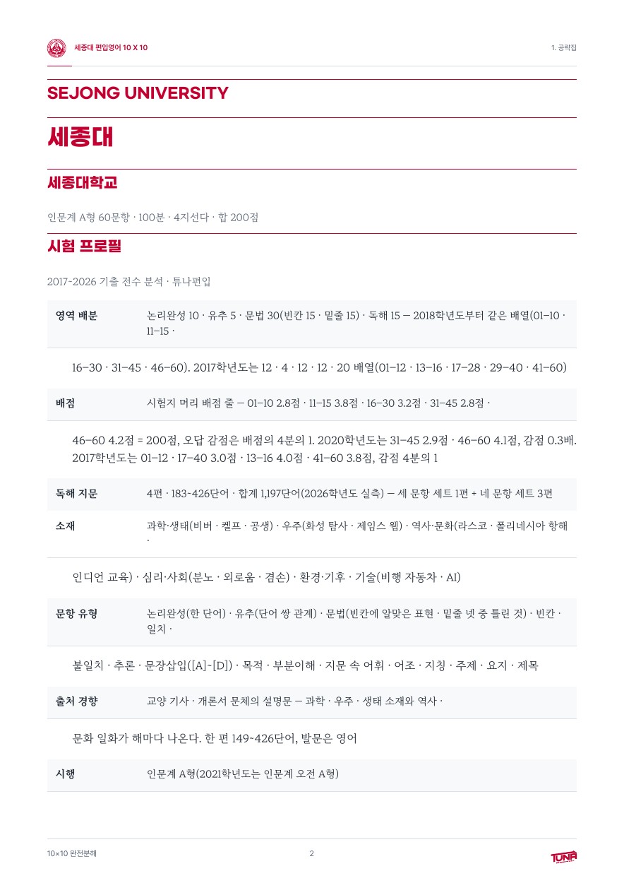 세종대학교 공략집 실제 내지