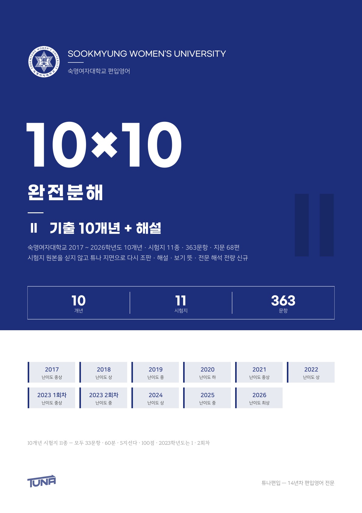 숙명여자대학교 기출 + 해설 실제 표지